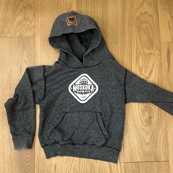 Muskoka Bear Wear Kids Hoodie - Gray, Size Small - Picture 1 of 6